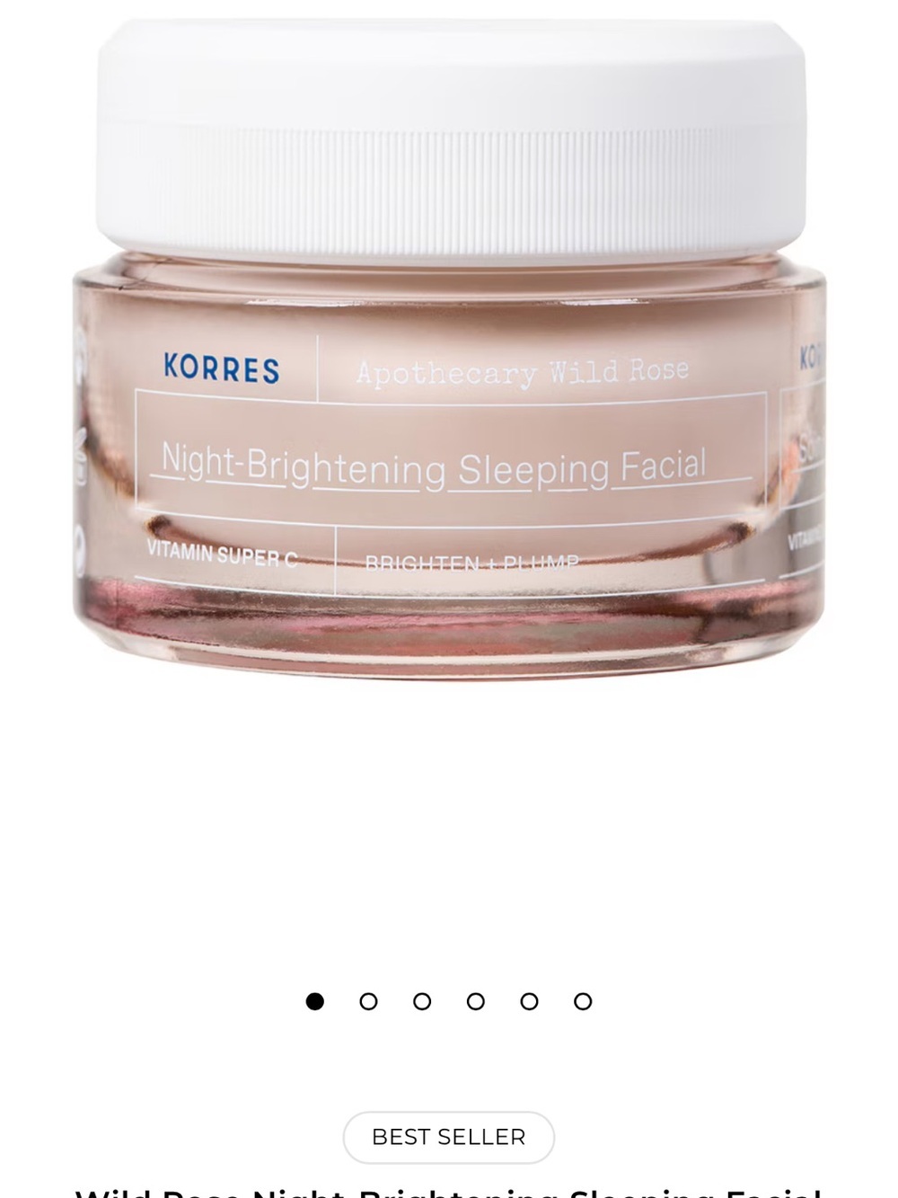 Korres Night-Brightening Sleeping Facial - Pale Pink and White Jar